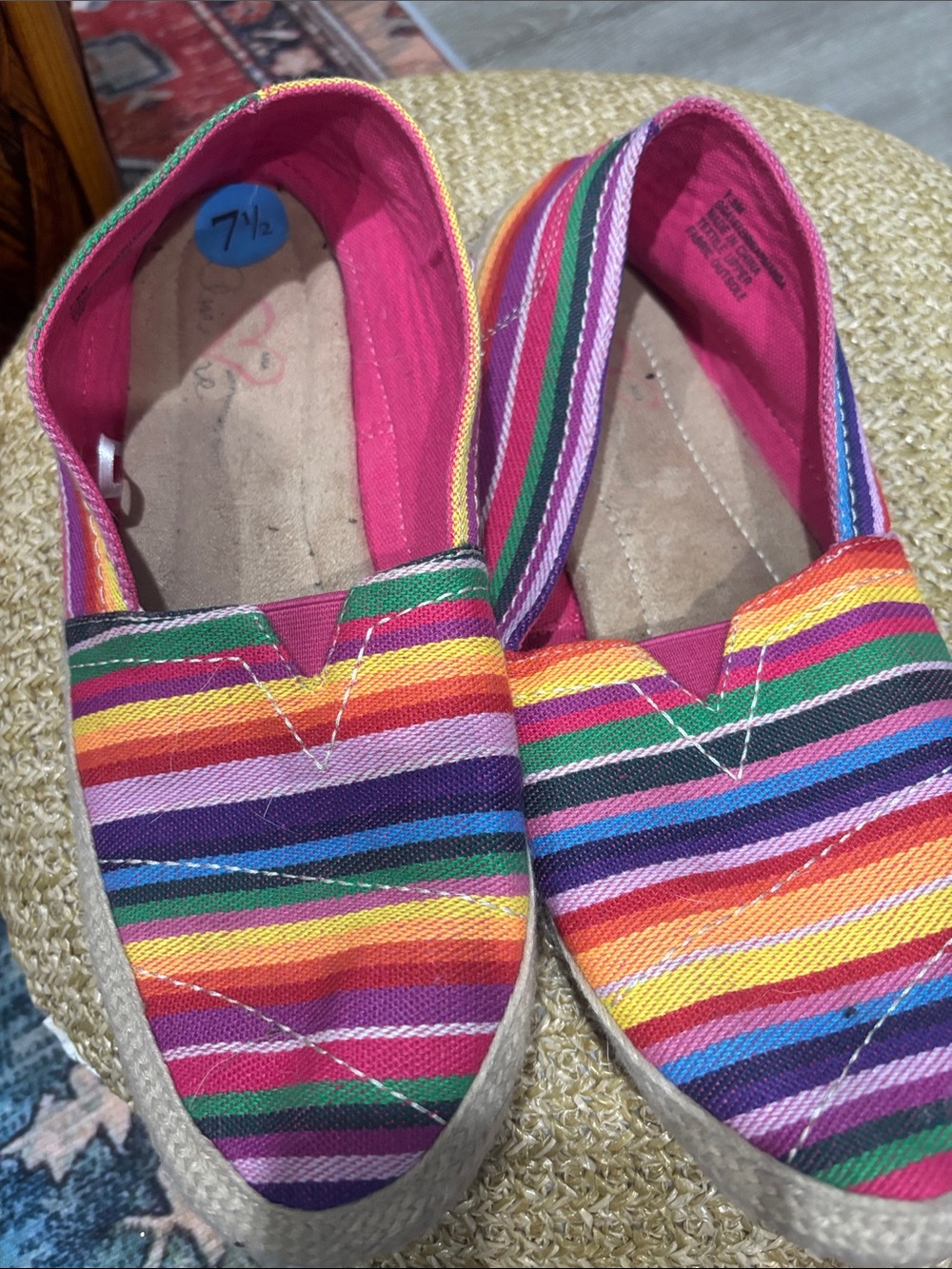 Women's Multicolor Stripe Slip-On Canvas Shoes